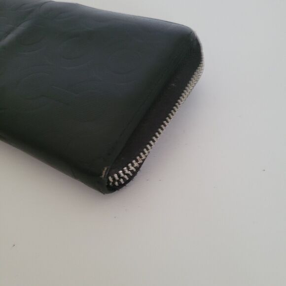 Coach Leather Wallet Black Zip Around Large Clutch BROKEN ZIP - Picture 7 of 8